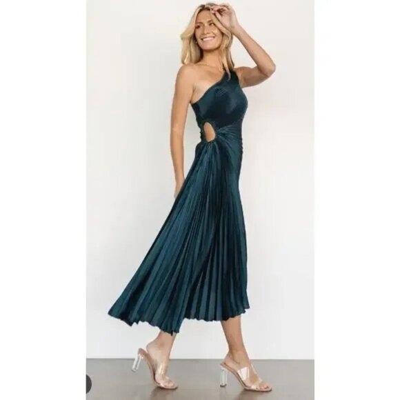Baltic Born Teal One Shoulder Dress - Picture 1 of 9
